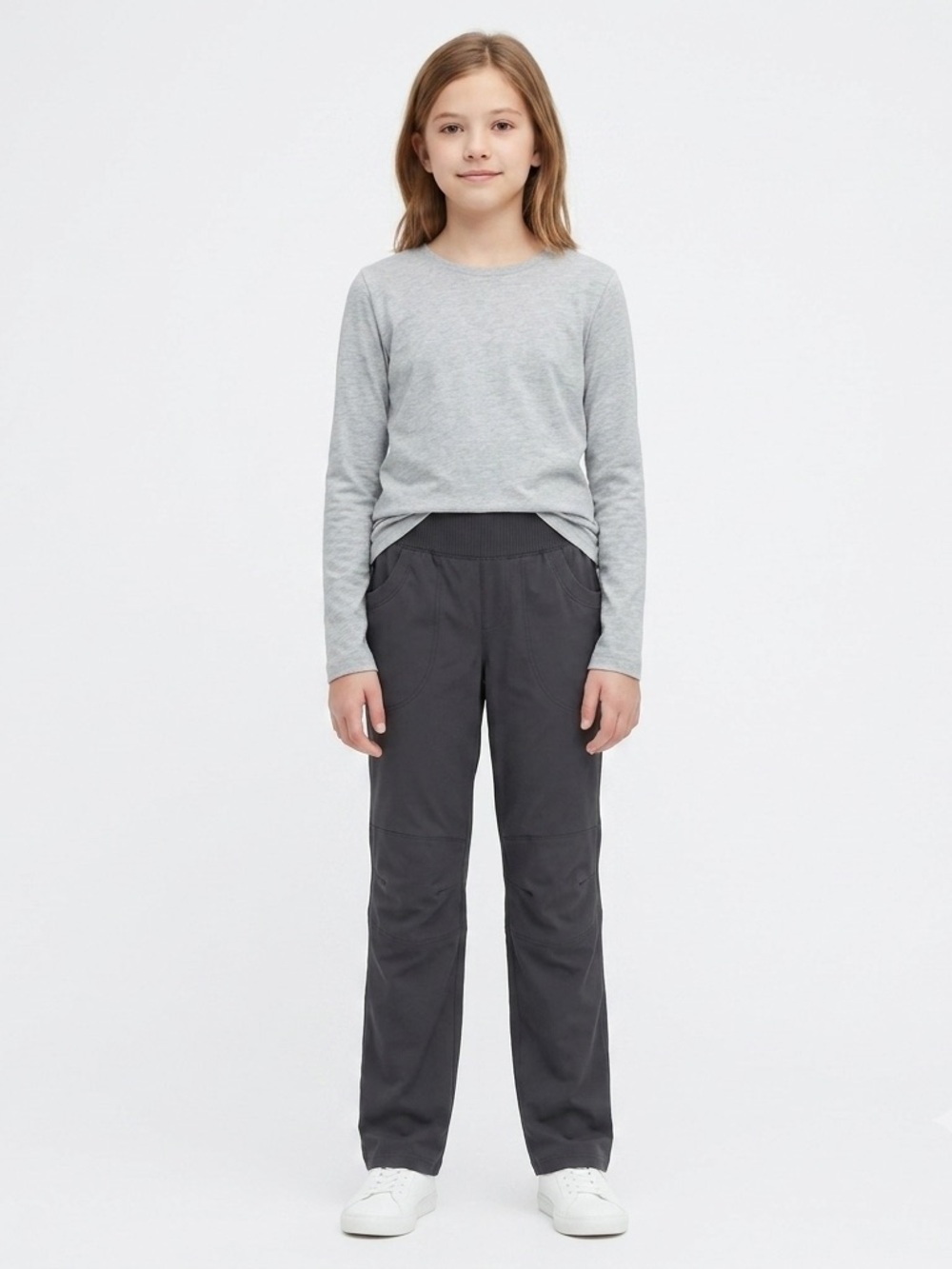 REI Co-Op Girls L (14-16) Charcoal Gray Active Hiking Pants Elastic Waist